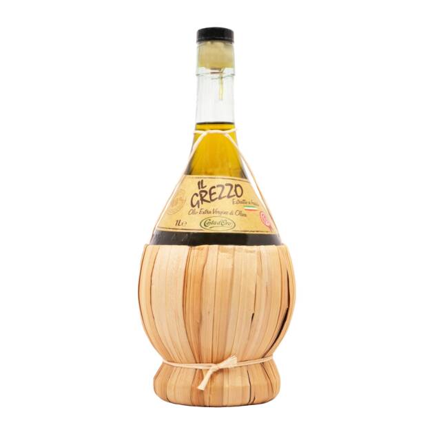 Il Grezzo Unfiltered Extra Virgin Olive Oil 1 L Straw Flask