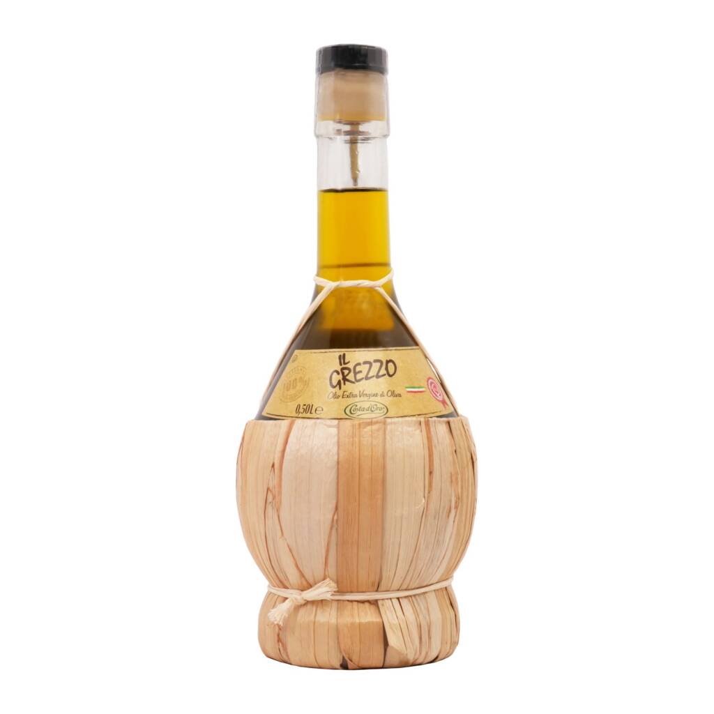 Il Grezzo Unfiltered Extra Virgin Olive Oil 500 ml Straw Flask