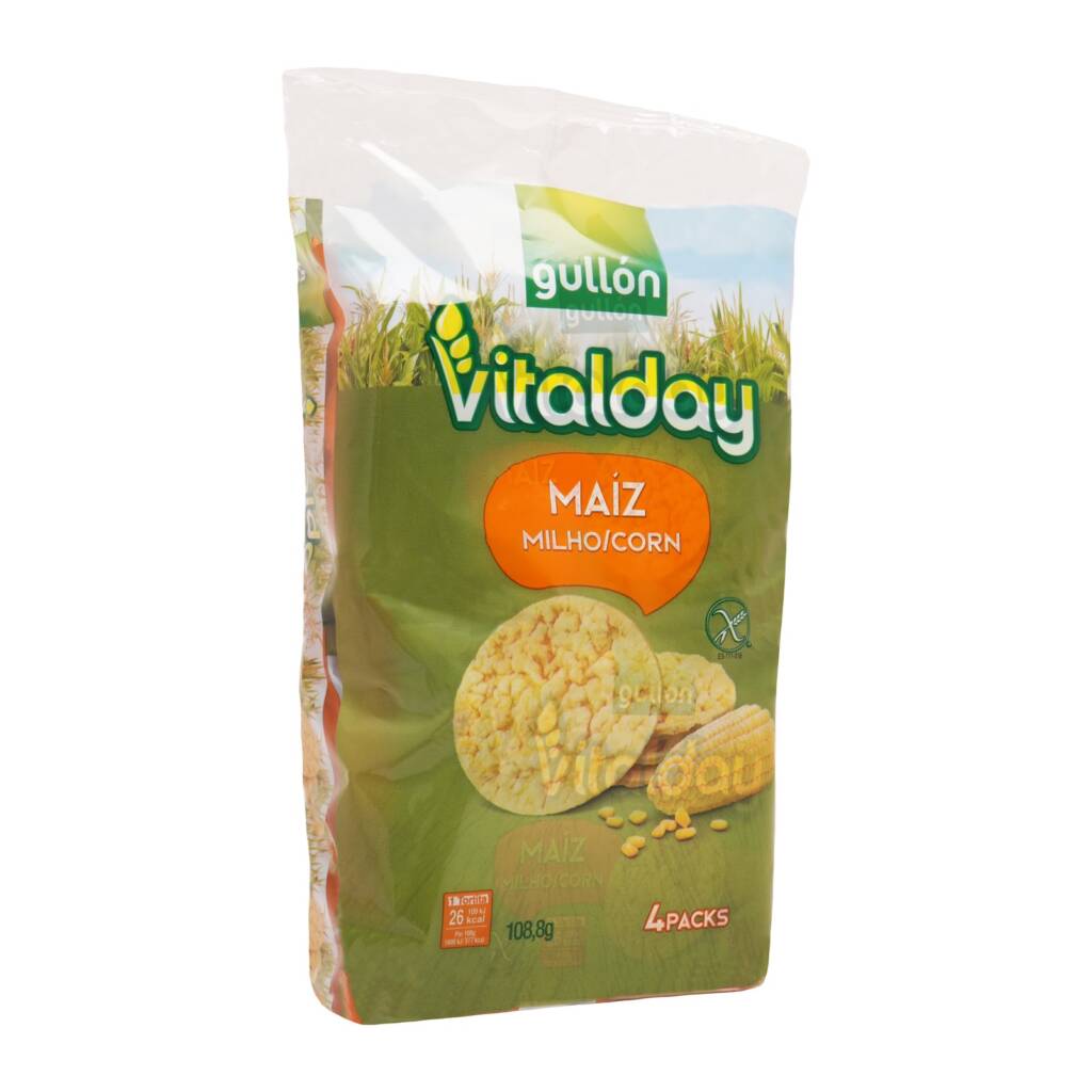 Vitalday Corn Cakes 108.8 g (4 Packs)