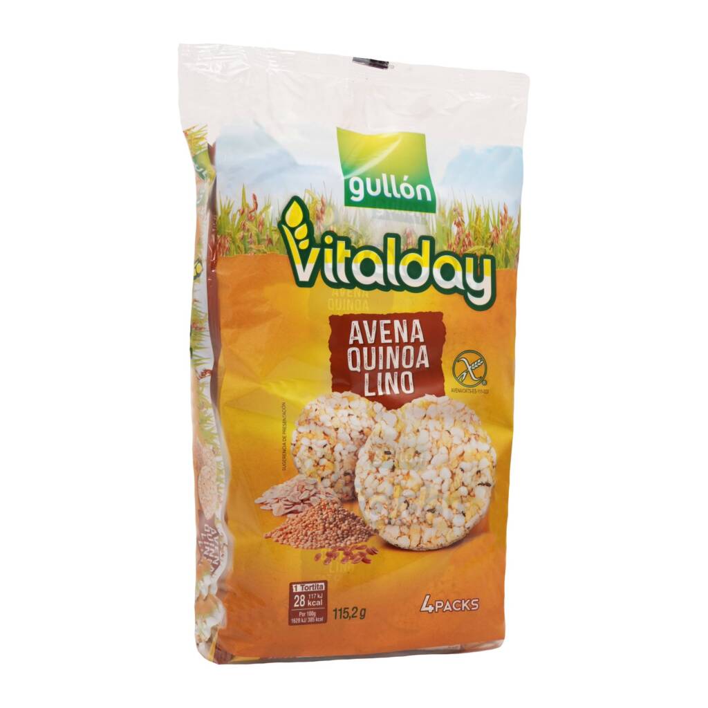Vitalday Oats, Quinoa & Flax Cakes 115.2 g (4 Packs)
